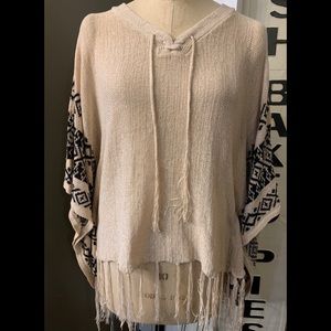 NWT Lady’s World BOHO Fringe Poncho/Sweater OSFM